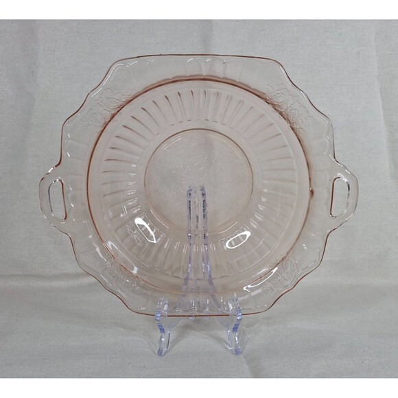 Vintage Anchor Hocking Pink Open Mayfair Serving Bowl with Handles, 1930s - Picture 3 of 10